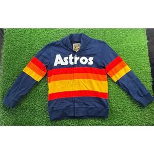 Mitchell & Ness Houston Astros Cooperstown Rainbow Sweater Sz 36 S Navy MLB Mens
